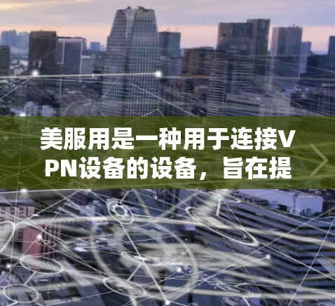 美服用是一种用于连接VPN设备的设备,旨在提供高带宽和低延迟的连接体验。以下是一些推荐的VPN软件,根据不同的需求和预算选择合适的选项