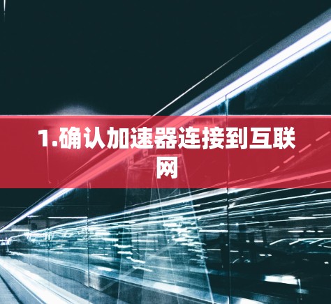 1.确认加速器连接到互联网